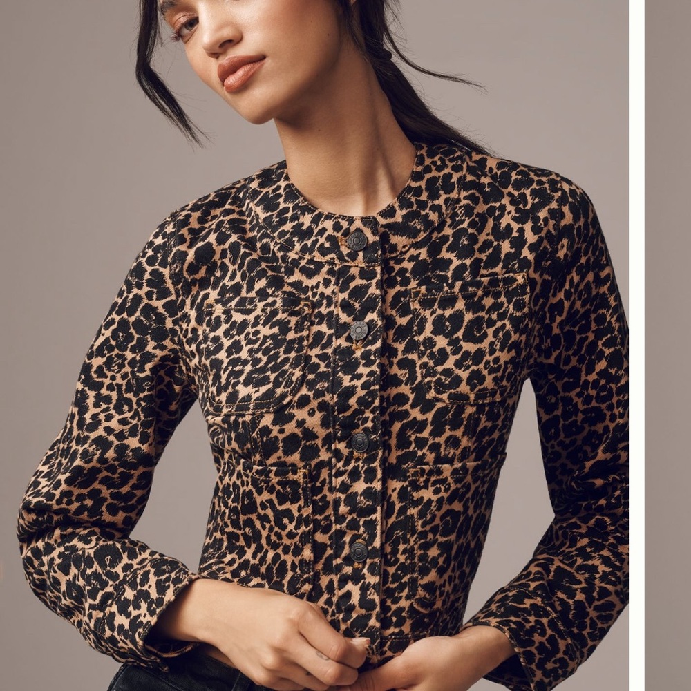 Leopard Print Button-Up Jacket NWT